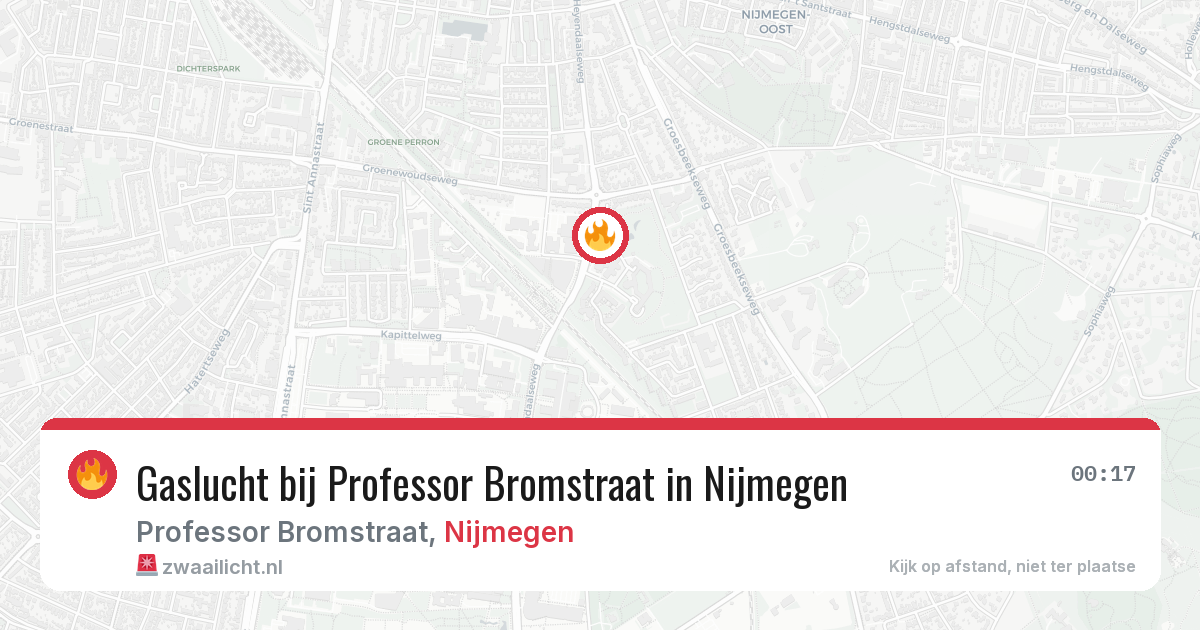 Gaslucht bij Professor Bromstraat in Nijmegen — 16 jan 2026
