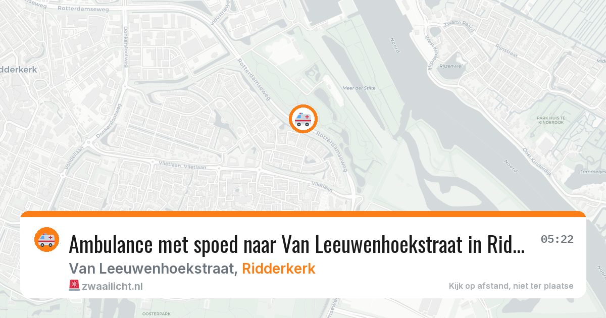 Ambulance met spoed naar Van Leeuwenhoekstraat in Ridderkerk — 6 apr 2026