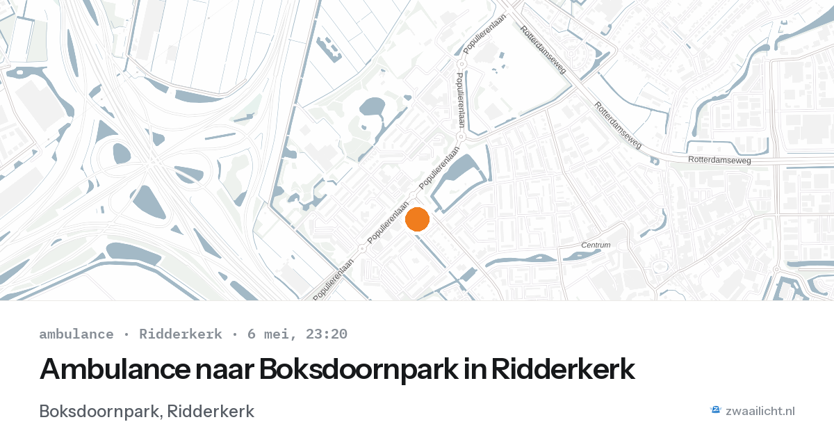 Ambulance naar Boksdoornpark in Ridderkerk — 6 mei 2026