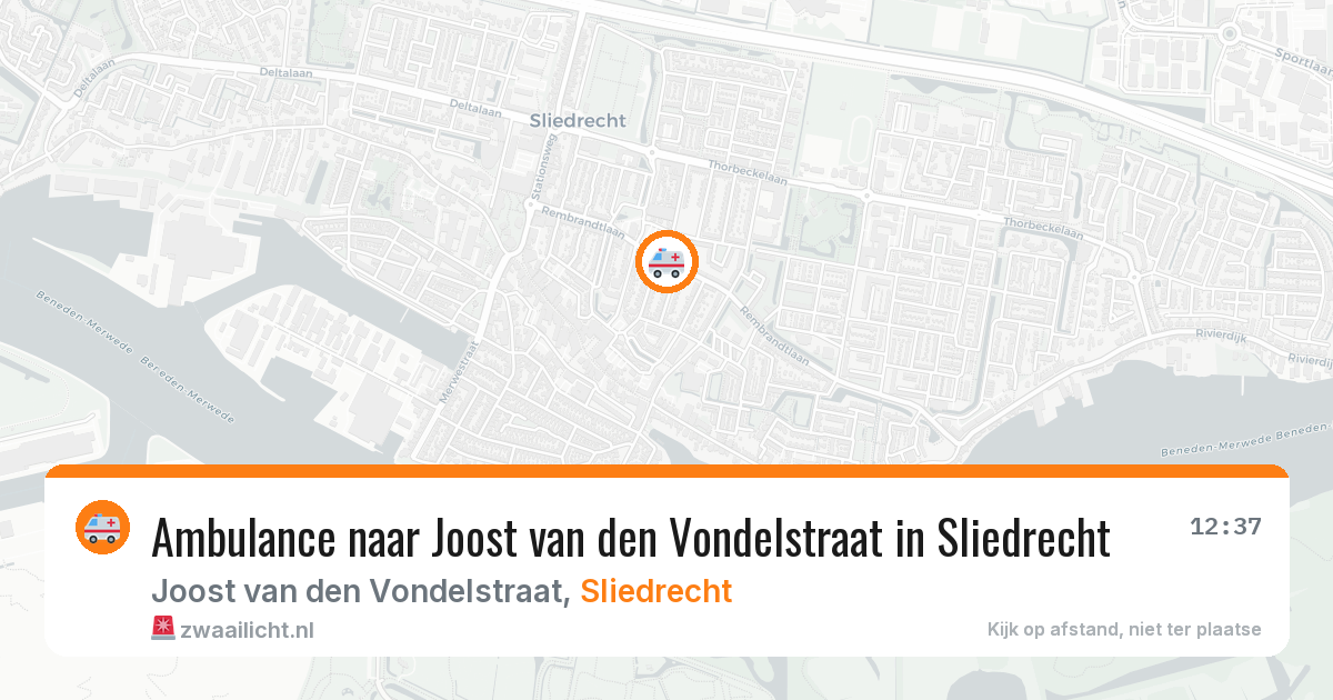 Ambulance naar Joost van den Vondelstraat in Sliedrecht — 19 mrt 2026