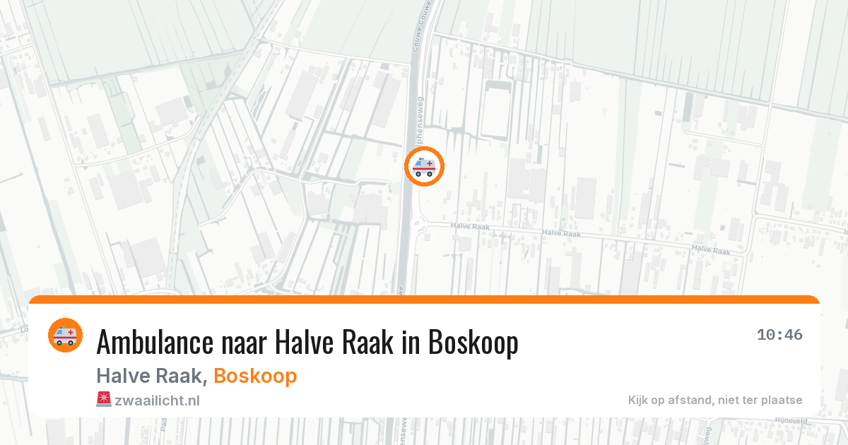 Ambulance naar Halve Raak in Boskoop — 9 aug 2026