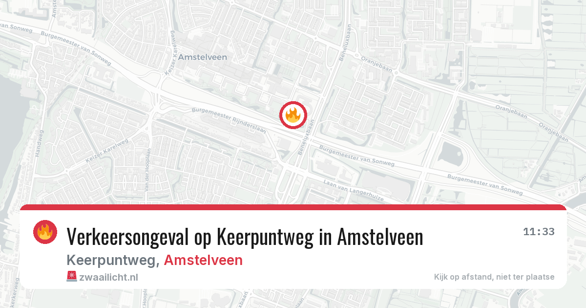 Verkeersongeval op Keerpuntweg in Amstelveen — 4 mrt 2026