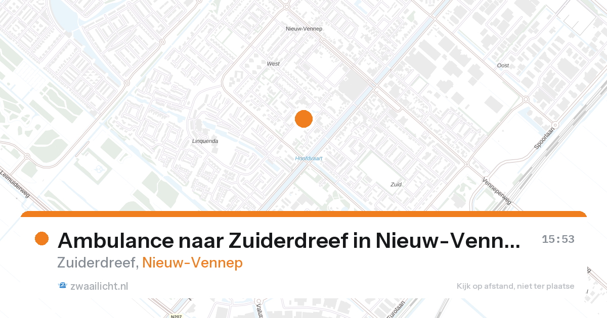 Ambulance naar Zuiderdreef in Nieuw-Vennep — 26 aug 2026