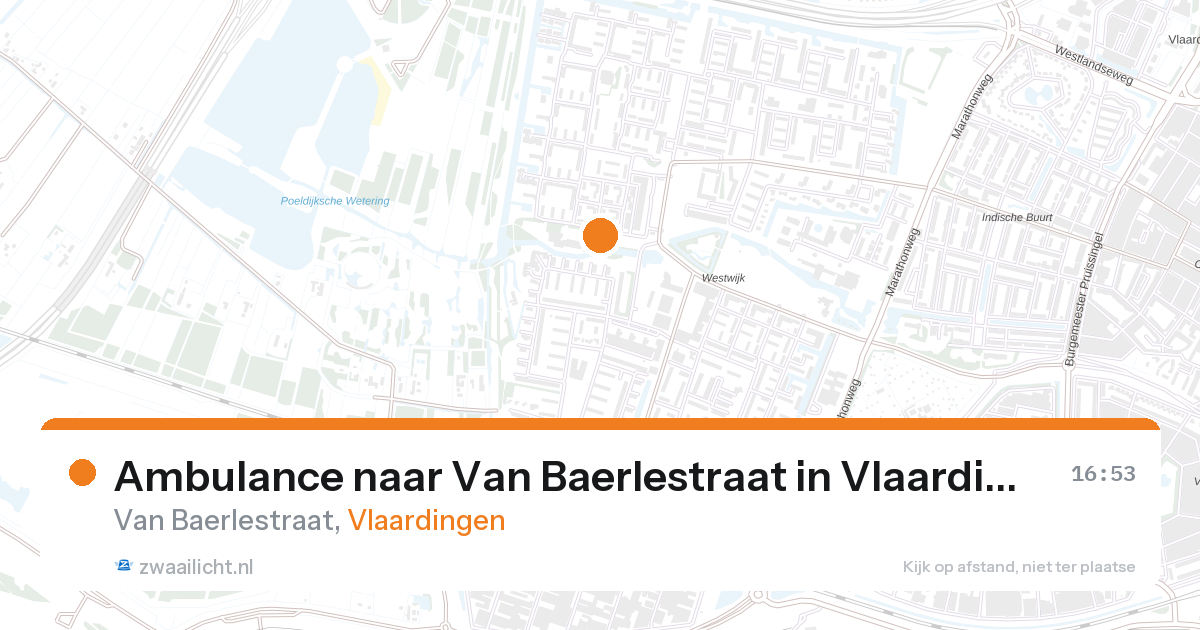 Ambulance naar Van Baerlestraat in Vlaardingen — 17 jul 2026