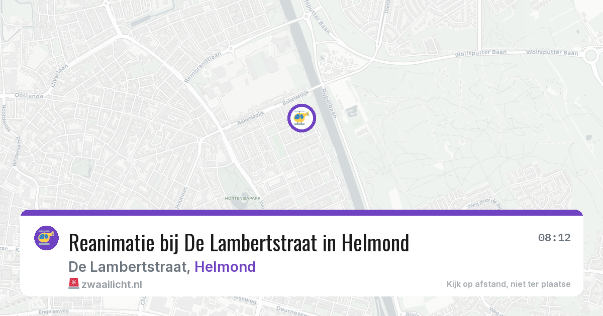 Reanimatie bij De Lambertstraat in Helmond — 28 jun 2026
