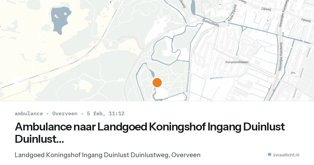 Ambulance naar Landgoed Koningshof Ingang Duinlust Duinlustweg in Overveen — 5 feb 2026