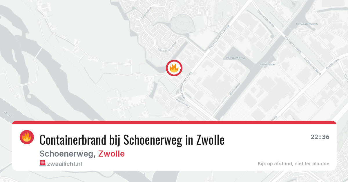 Containerbrand bij Schoenerweg in Zwolle — 23 mrt 2026