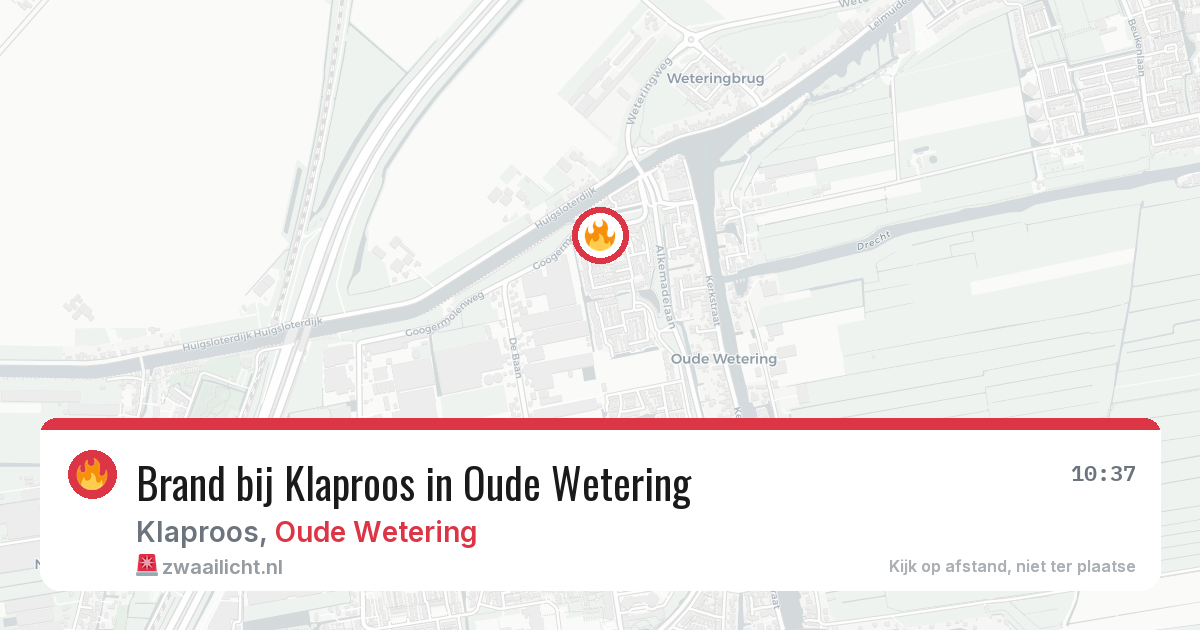 Brand bij Klaproos in Oude Wetering — 22 jun 2026