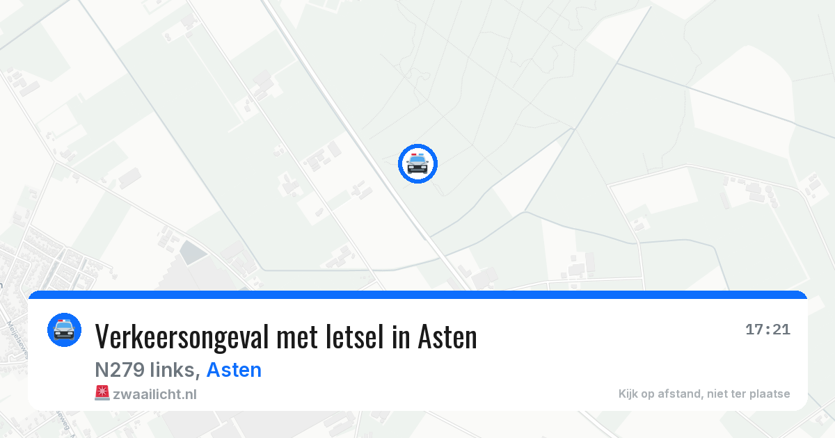 Verkeersongeval met letsel in Asten — 17 apr 2026