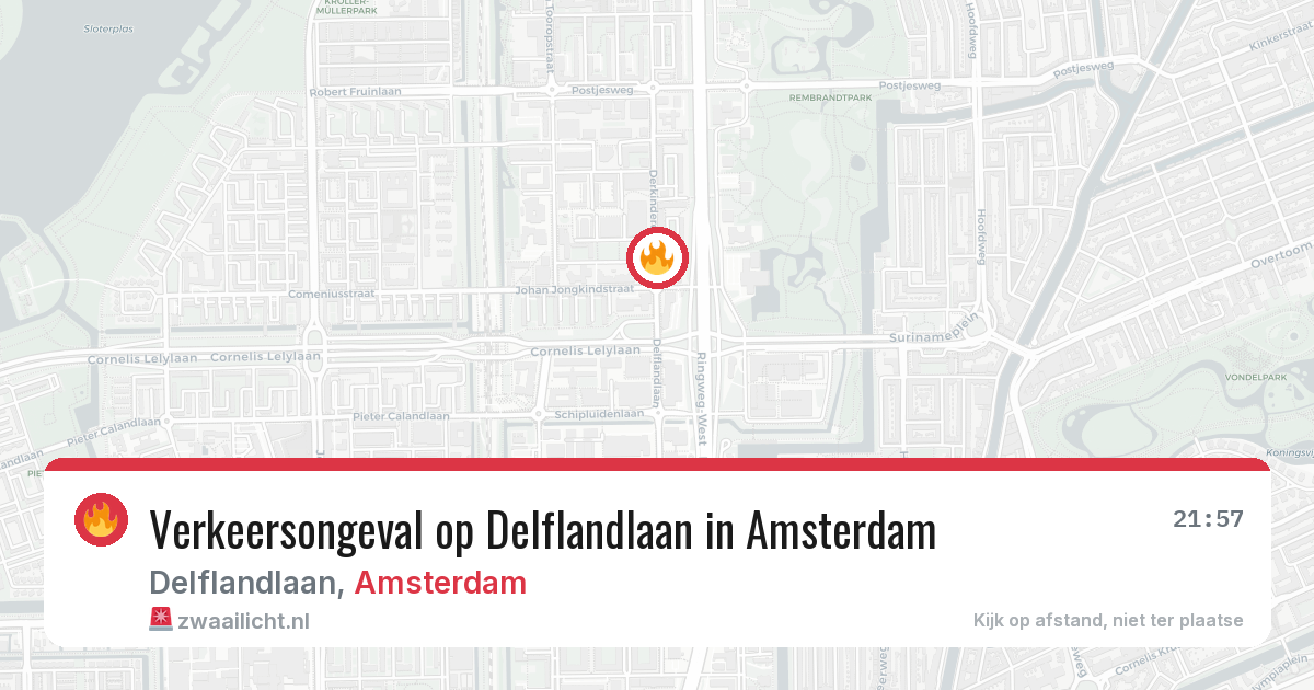 Verkeersongeval op Delflandlaan in Amsterdam — 20 jun 2026