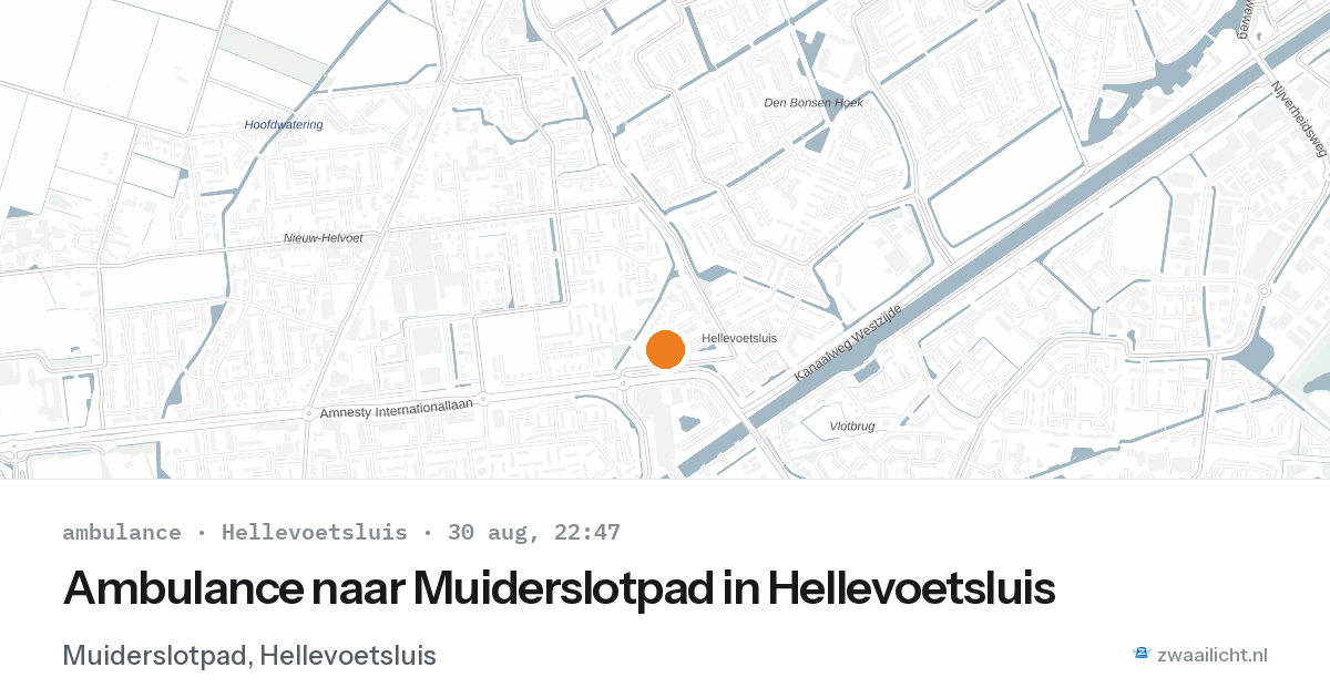 Ambulance naar Muiderslotpad in Hellevoetsluis — 30 aug 2026