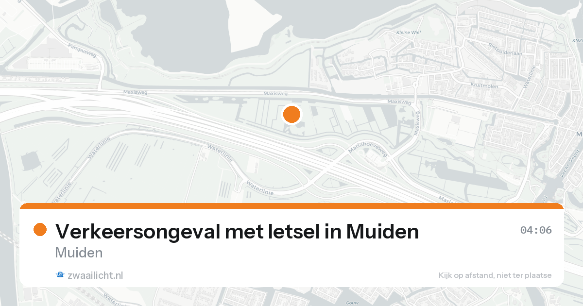 Verkeersongeval met letsel in Muiden — 16 aug 2026