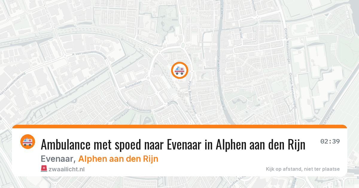 Ambulance met spoed naar Evenaar in Alphen aan den Rijn — 22 jun 2026