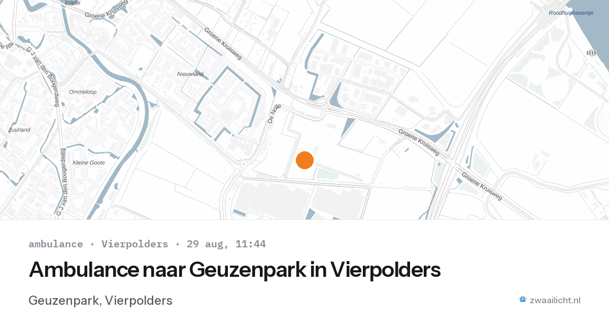 Ambulance naar Geuzenpark in Vierpolders — 29 aug 2026