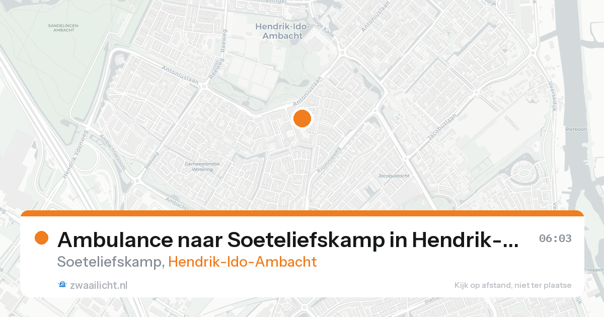 Ambulance naar Soeteliefskamp in Hendrik-Ido-Ambacht — 17 aug 2026