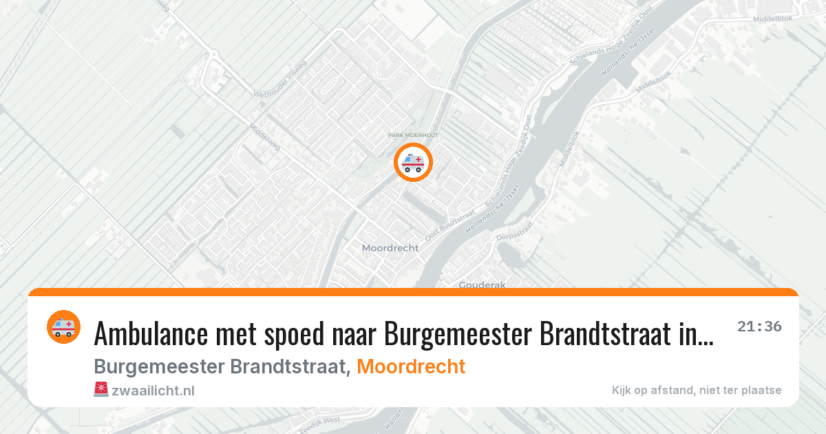 Ambulance met spoed naar Burgemeester Brandtstraat in Moordrecht — 24 mrt 2026