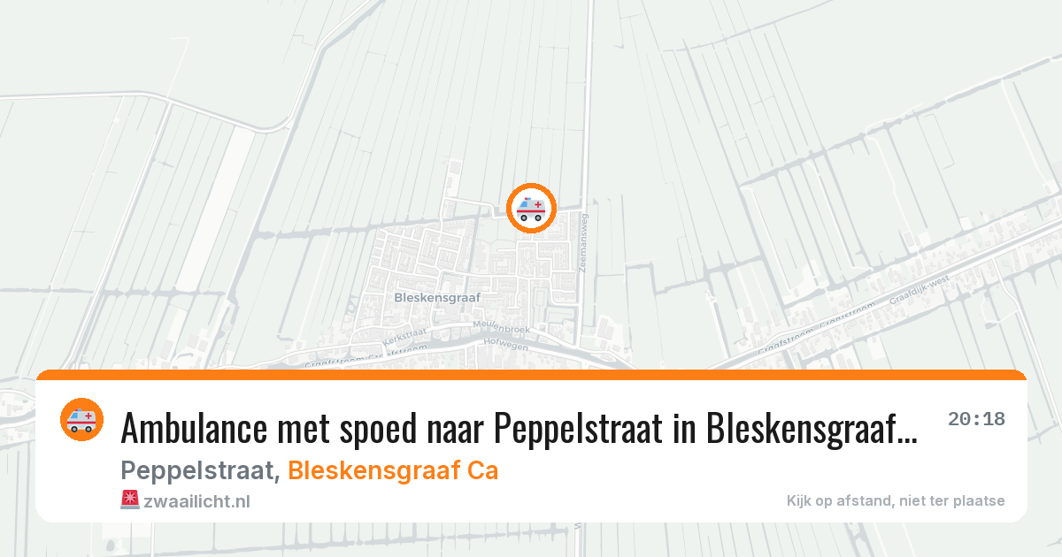 Ambulance met spoed naar Peppelstraat in Bleskensgraaf Ca — 29 apr 2026