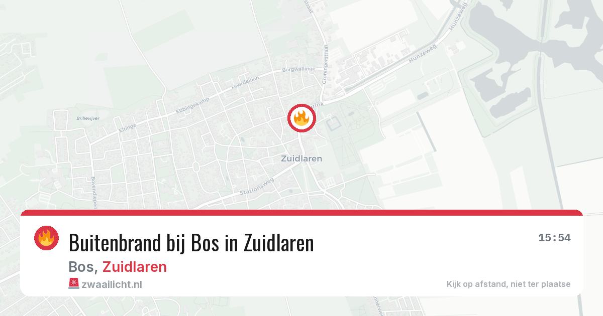 Buitenbrand bij Bos in Zuidlaren — 5 aug 2026