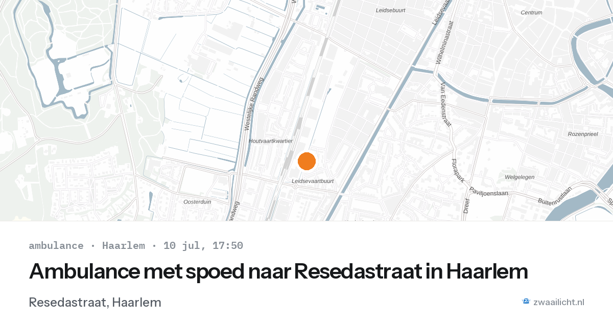 Ambulance met spoed naar Resedastraat in Haarlem — 10 jul 2026