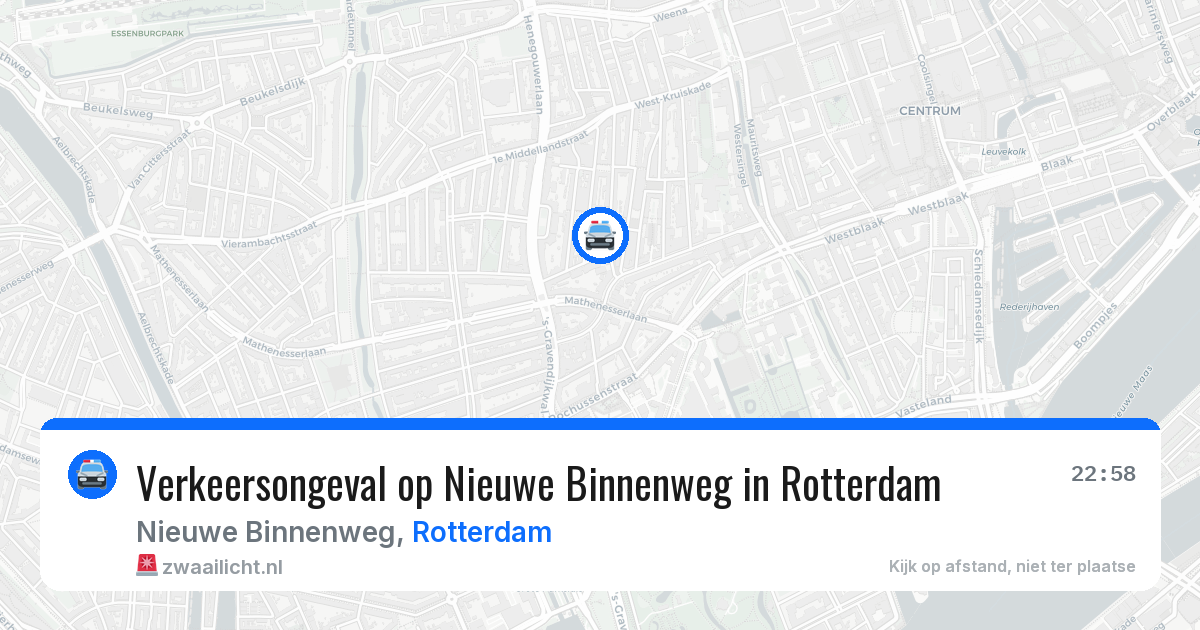 Verkeersongeval op Nieuwe Binnenweg in Rotterdam — 1 apr 2026