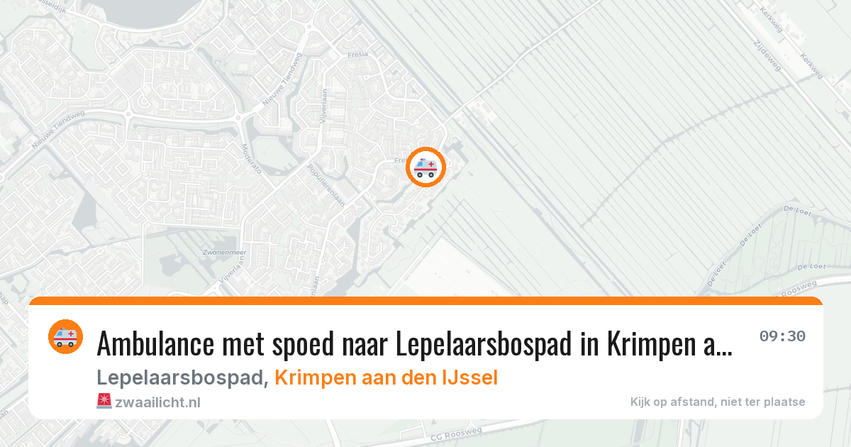 Ambulance met spoed naar Lepelaarsbospad in Krimpen aan den IJssel — 14 aug 2026
