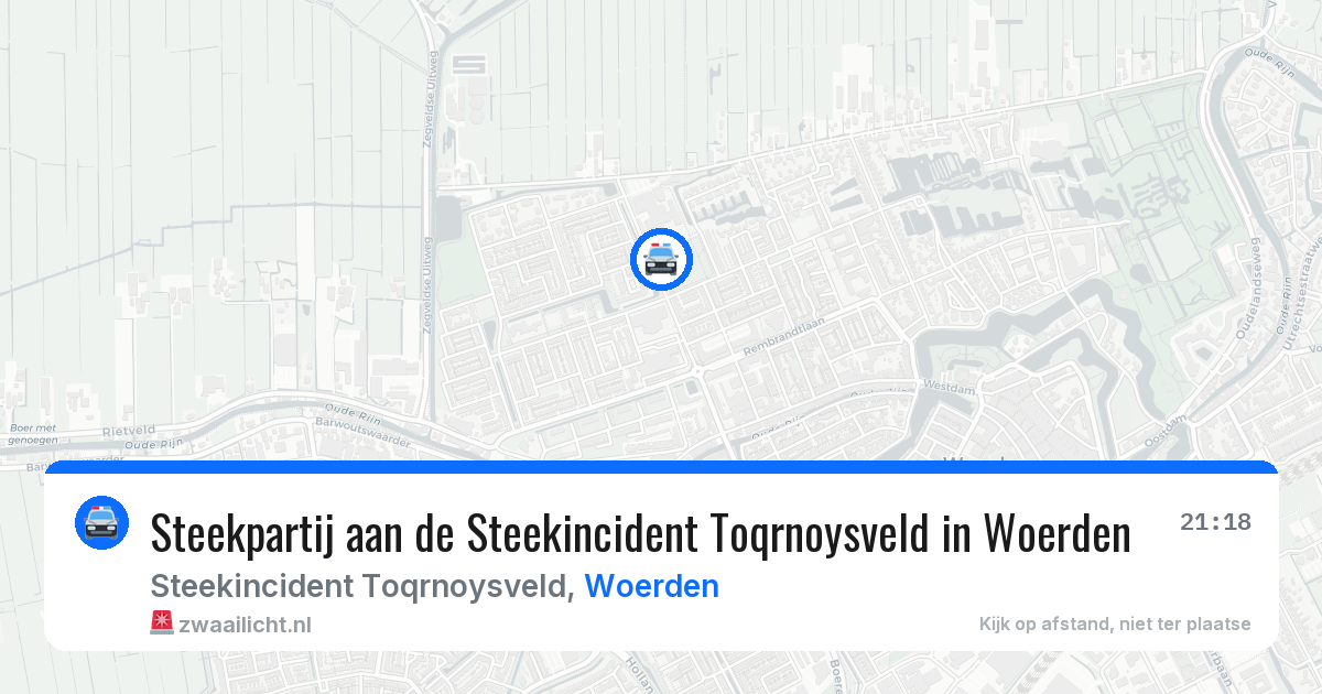 Steekpartij aan de Steekincident Toqrnoysveld in Woerden — 1 jul 2026