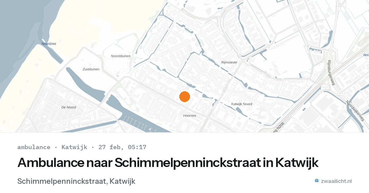 Ambulance naar Schimmelpenninckstraat in Katwijk — 27 feb 2026