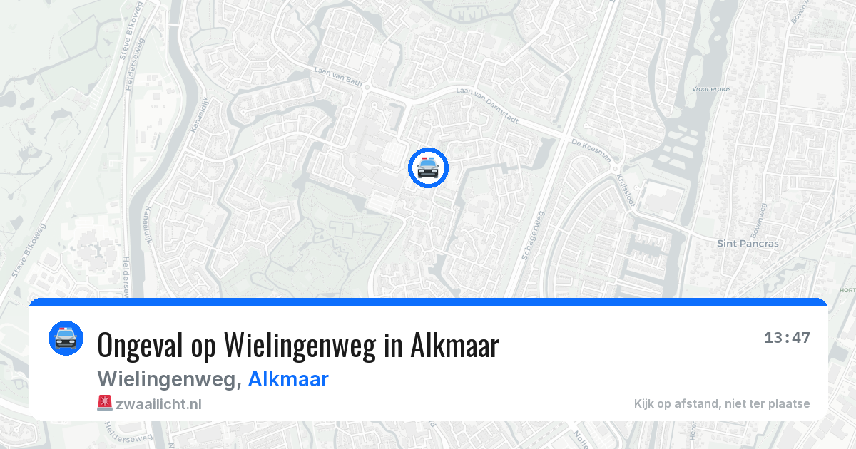 Ongeval op Wielingenweg in Alkmaar — 2 aug 2026