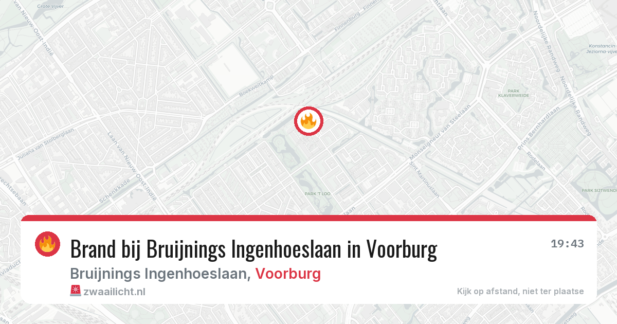 Brand bij Bruijnings Ingenhoeslaan in Voorburg — 7 jul 2026
