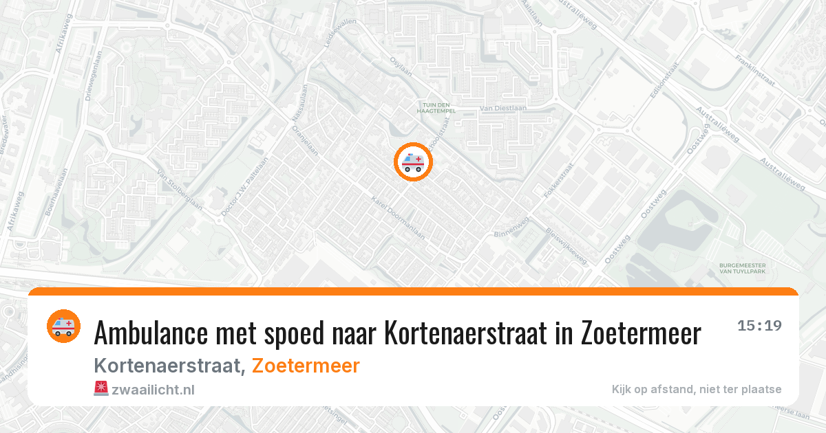 Ambulance met spoed naar Kortenaerstraat in Zoetermeer — 11 apr 2026