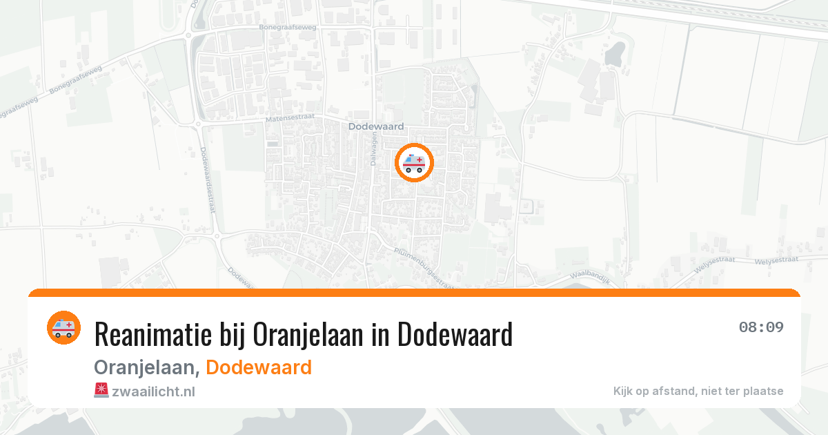 Reanimatie bij Oranjelaan in Dodewaard — 17 mrt 2026