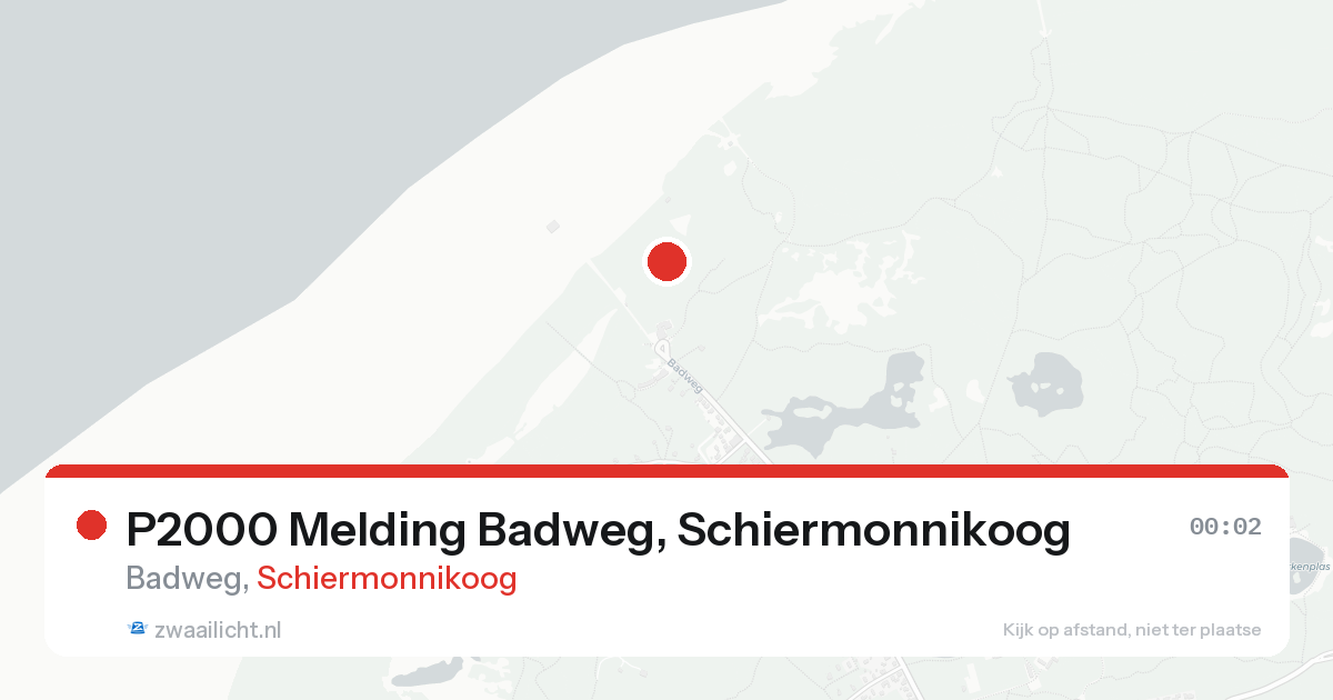P2000 Melding Badweg, Schiermonnikoog — 6 aug 2026