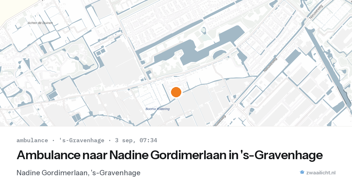 Ambulance naar Nadine Gordimerlaan in 's-Gravenhage — 3 sep 2026