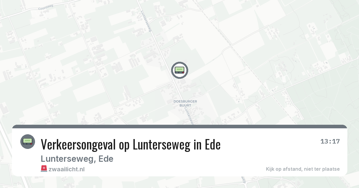 Verkeersongeval op Lunterseweg in Ede — 6 mrt 2026