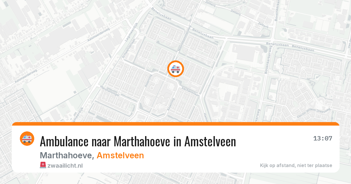 Ambulance naar Marthahoeve in Amstelveen — 18 mei 2026