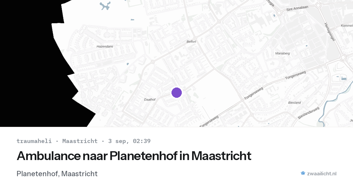 Ambulance naar Planetenhof in Maastricht — 3 sep 2026