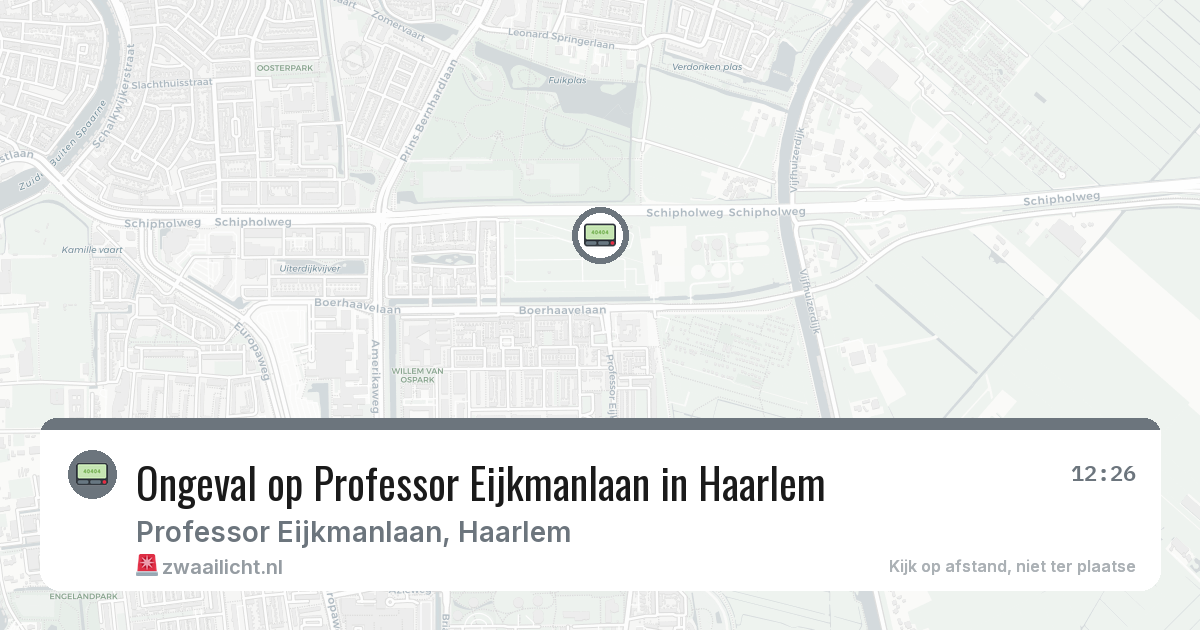 Ongeval op Professor Eijkmanlaan in Haarlem — 8 feb 2026