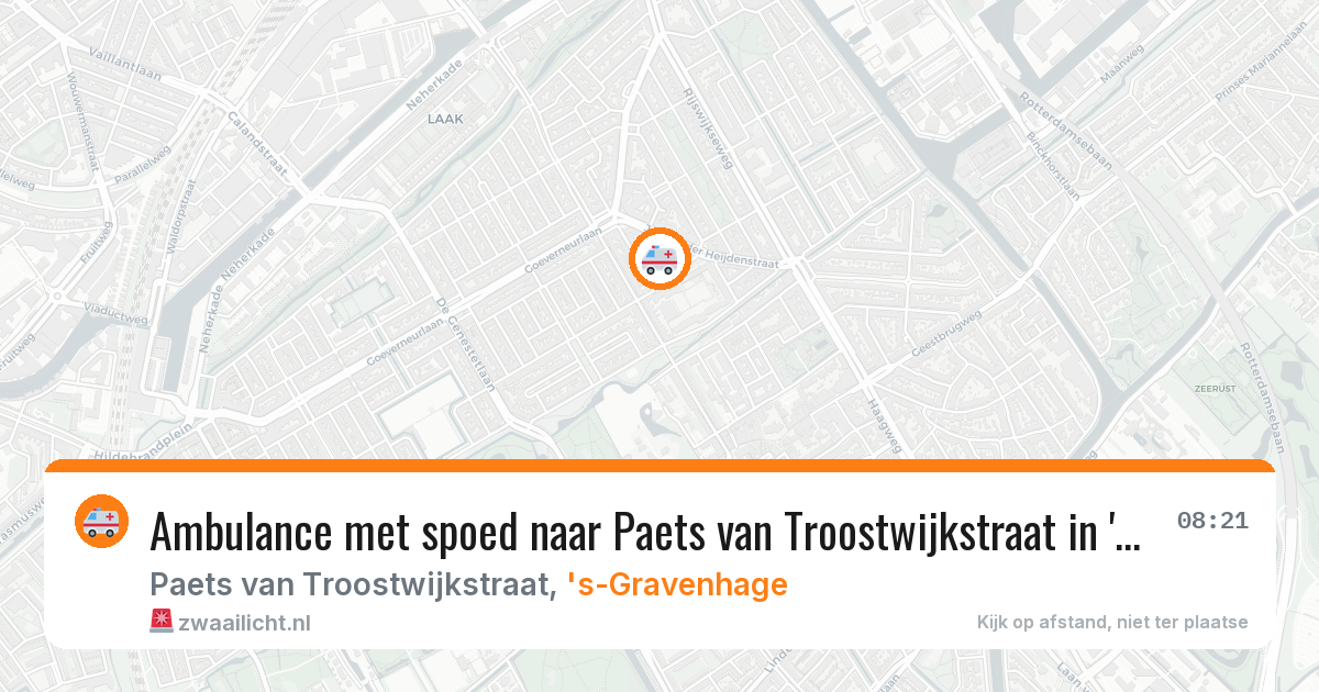 Ambulance met spoed naar Paets van Troostwijkstraat in 's-Gravenhage — 26 mei 2026