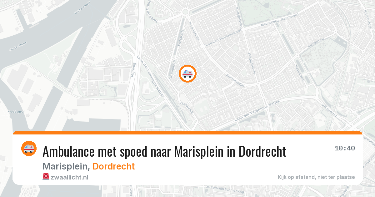 Ambulance met spoed naar Marisplein in Dordrecht — 14 aug 2026