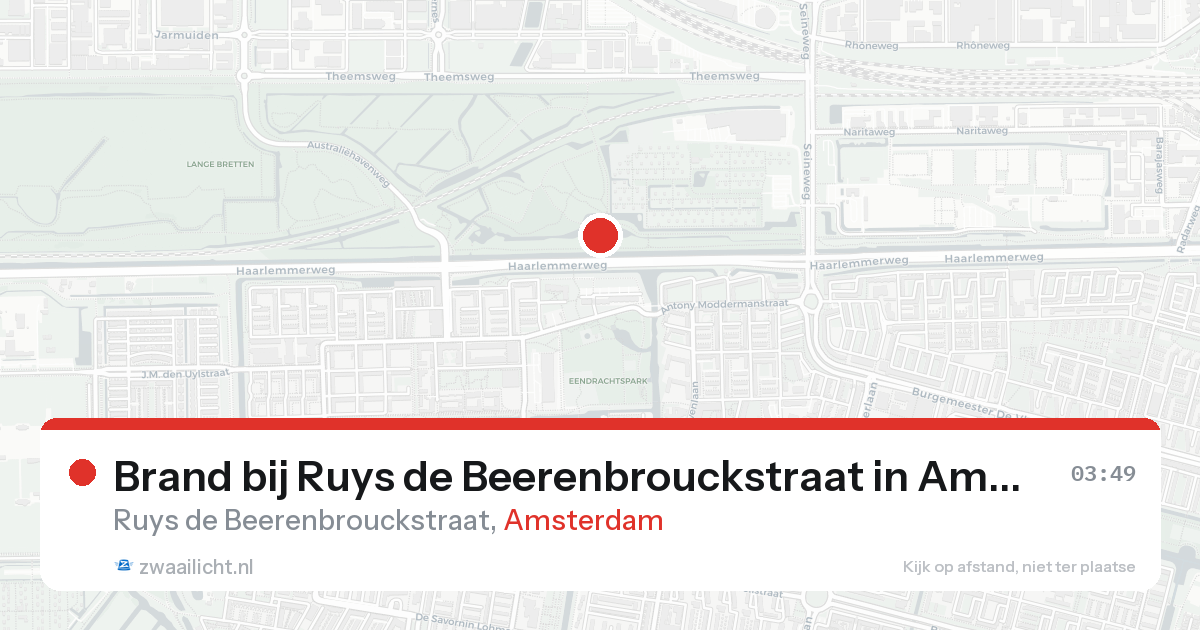 Brand bij Ruys de Beerenbrouckstraat in Amsterdam — 24 mei 2026