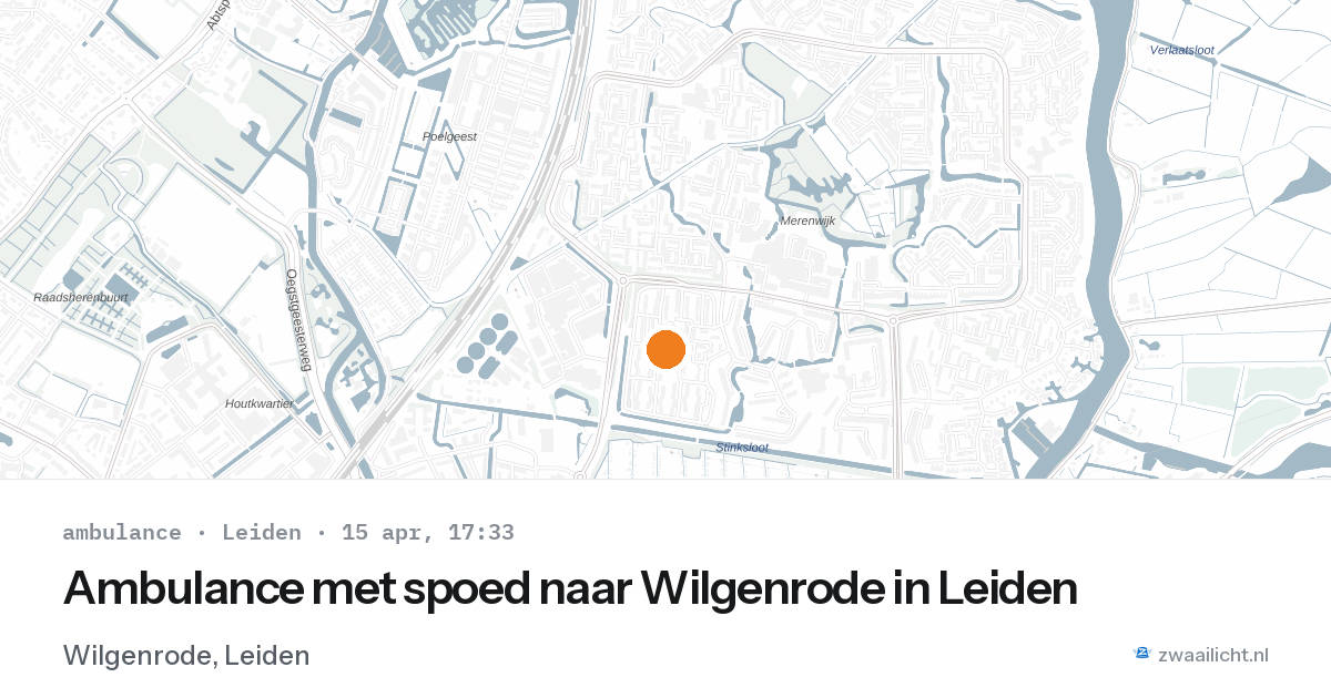 Ambulance met spoed naar Wilgenrode in Leiden — 15 apr 2026