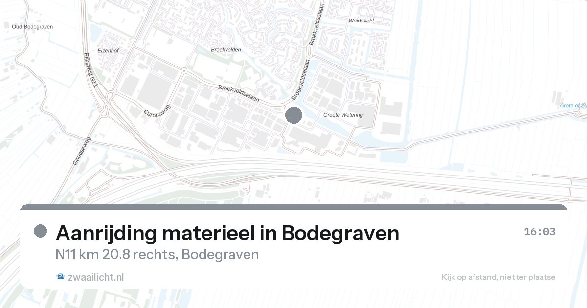 Aanrijding materieel in Bodegraven — 13 feb 2026
