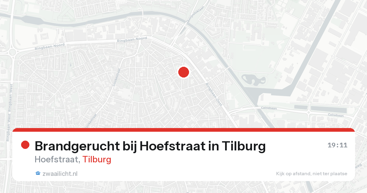 Brandgerucht bij Hoefstraat in Tilburg — 18 aug 2026