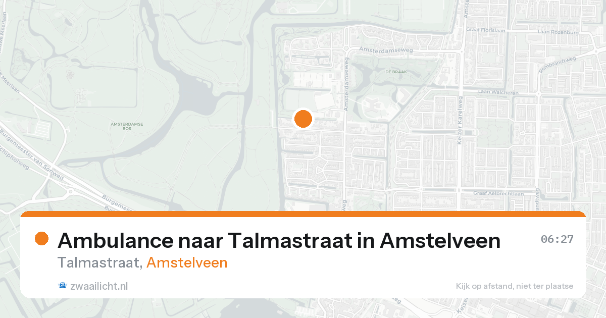 Ambulance naar Talmastraat in Amstelveen — 26 mei 2026