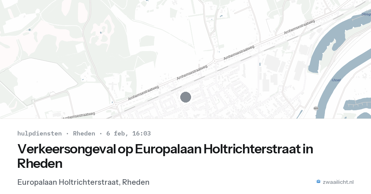 Verkeersongeval op Europalaan Holtrichterstraat in Rheden — 6 feb 2026