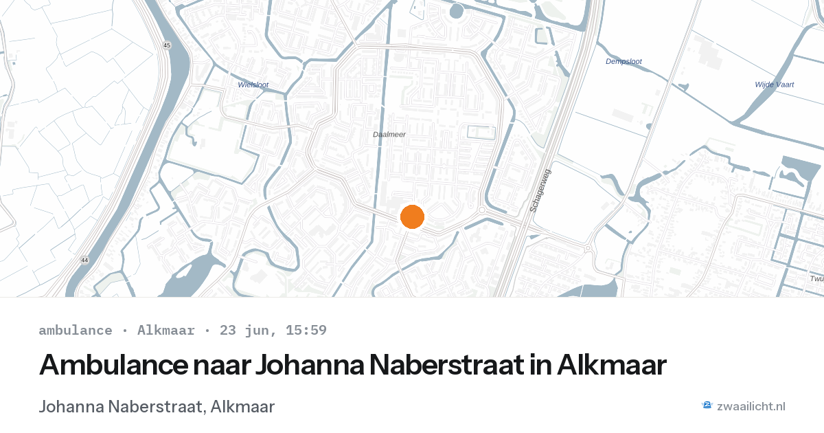 Ambulance naar Johanna Naberstraat in Alkmaar — 23 jun 2026