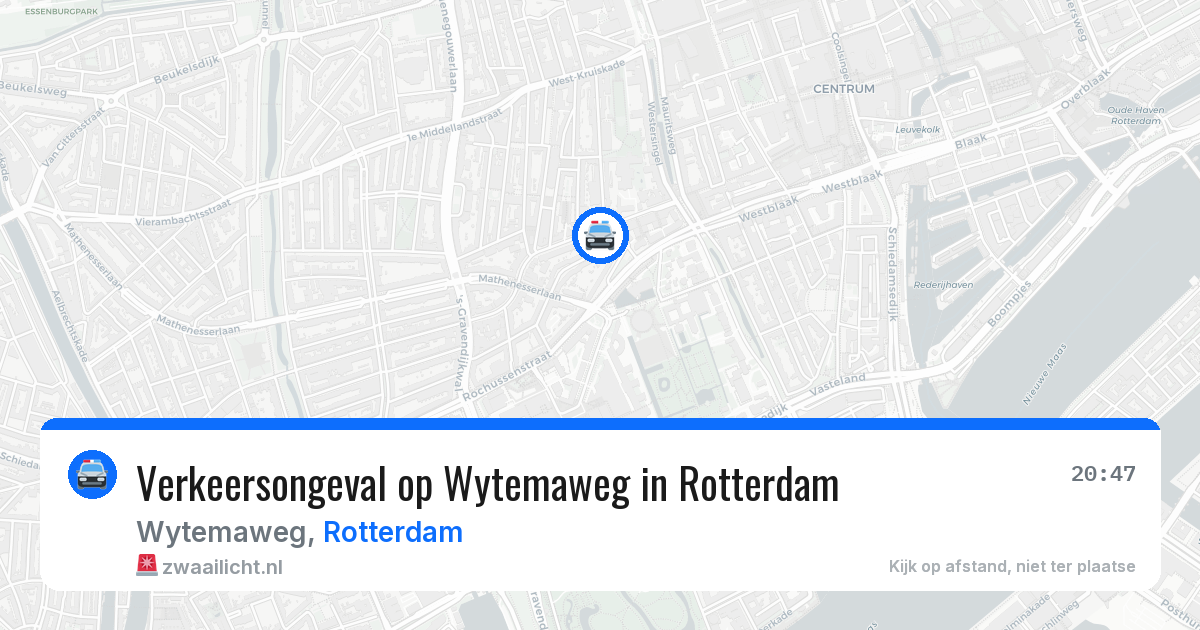 Verkeersongeval op Wytemaweg in Rotterdam — 10 jul 2026