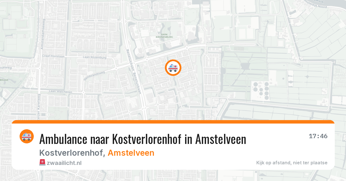 Ambulance naar Kostverlorenhof in Amstelveen — 31 mrt 2026