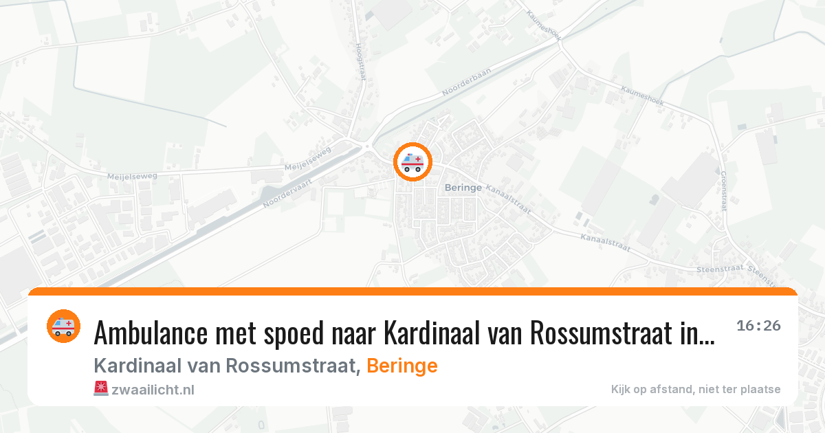Ambulance met spoed naar Kardinaal van Rossumstraat in Beringe — 10 jul 2026
