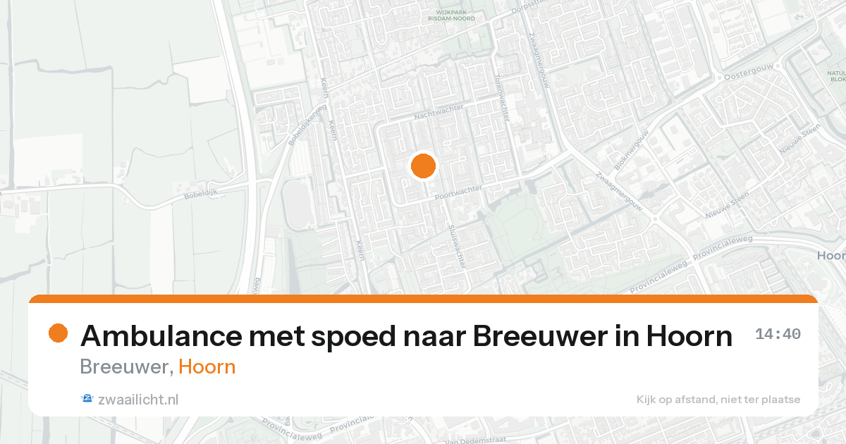 Ambulance met spoed naar Breeuwer in Hoorn — 25 aug 2026
